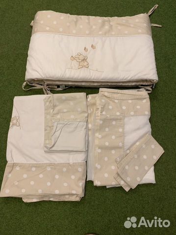 Набор бортик /бампер, балдахин, постельное белье