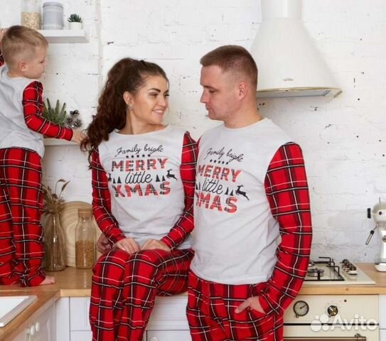 Новогодняя пижама для фотосессии, family look, фэм