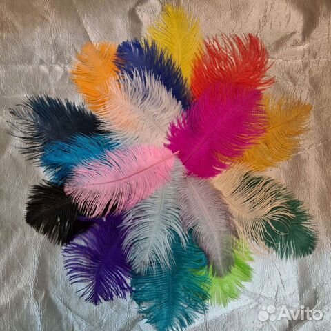 Перья страуса для творчества 14-18см, 29-55см