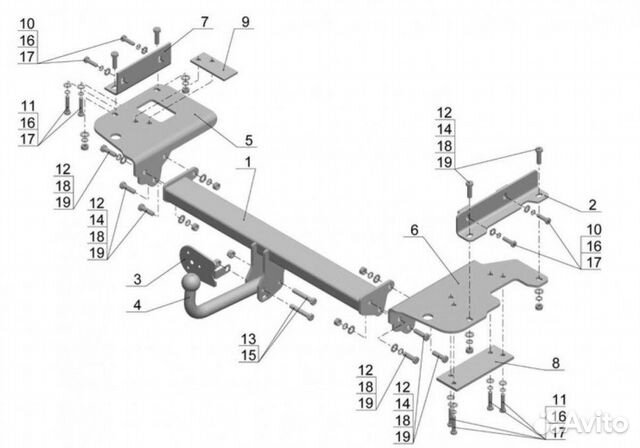 Фаркоп Kia Sportage с 2004-07.2010 (AvtoS KI 16)