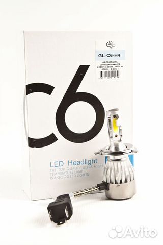 Лампа светодиодная C6 LED, цоколь H4