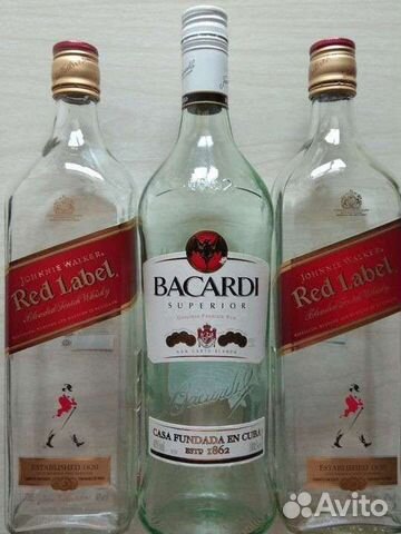 Бутылка элитная стеклянная