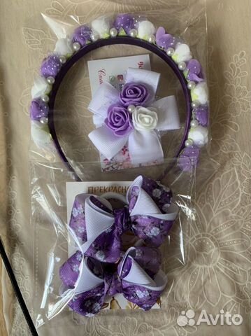 Ободок для волос, резинки, заколки, бантики