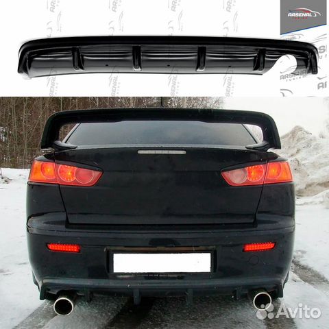 Накладка на задний бампер Mitsubishi Lancer X