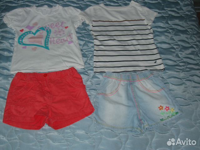 Комплект (2 шт.шорты+ 2 шт.футболки +шлепки)