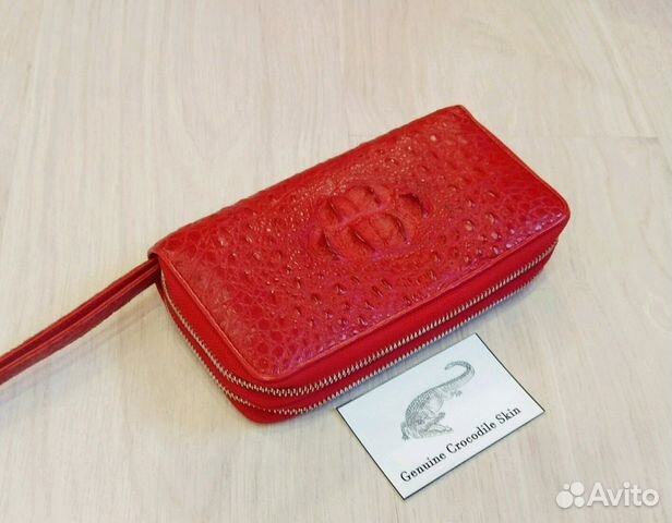 Женский кошелек клатч из кожи крокодила