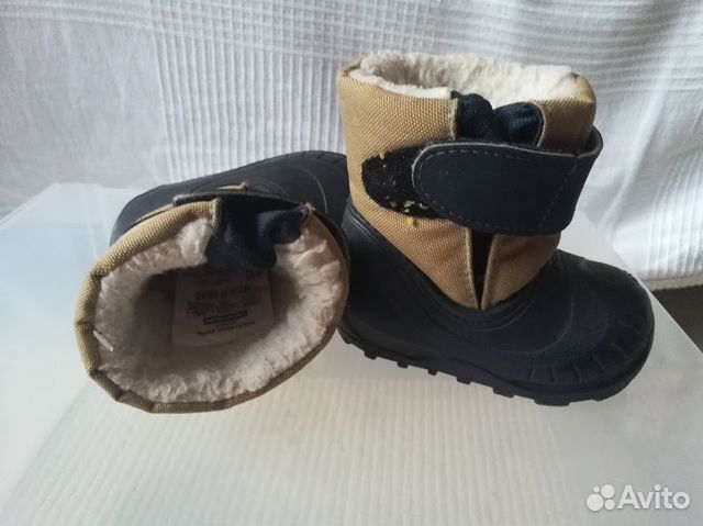 Cапожки с мехом демисезонные с резиновой калошей