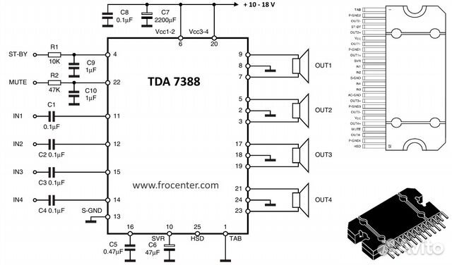 Ta8251ah схема усилителя мощности