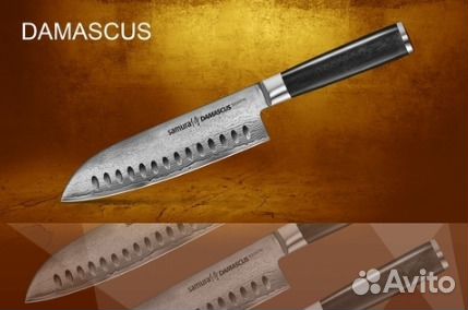 Новый нож кухонный сантоку samura damascus Новый нож кухонный сантоку samura damascus