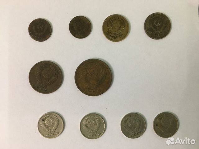 Монета СССР 1,2,3,5,10 копеек с1937года