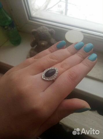 Серебряные серьги и кольцо с авантюрином