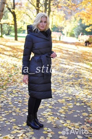 Пуховик длинный в стиле Armani