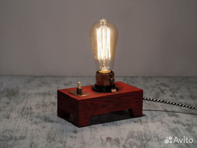 Деревянный светильник ночник в стиле лофт Деревянный светильник ночник в стиле лофт