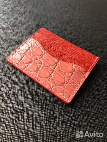 Кардхолдер из кожи крокодила и кожи Chanel