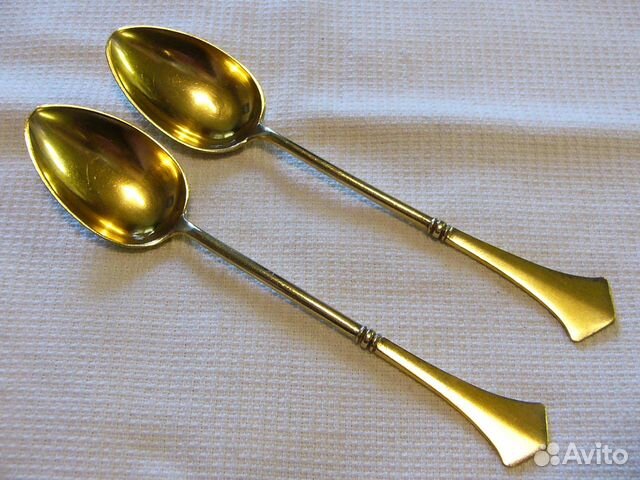 Серебряная чайная ложка 875 проба в золоте СССР