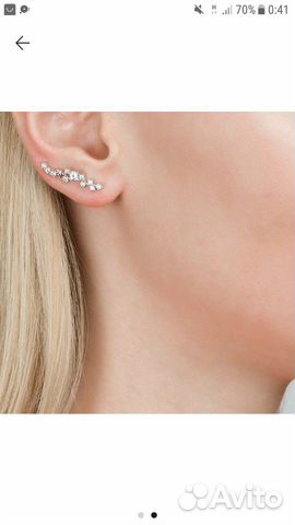 Новые Серебряные серьги каффы санлайт Новые Серебряные серьги каффы санлайт