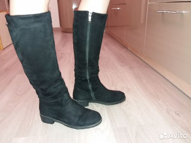 Сапоги женские зимние, замшевые