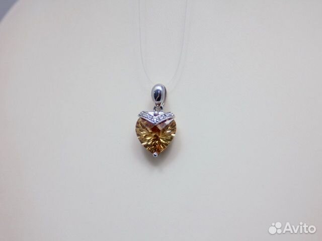 Серебряный кулон С топазом И цирконом 7,98 грамм