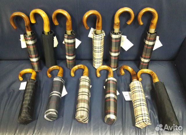Мужской зонт клетка солидный полный автомат новый