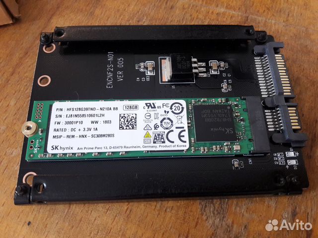 Накопитель ssd m.2 128 гб с адаптером SATA