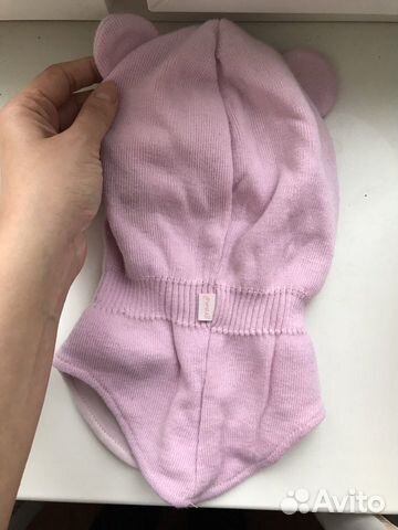 Шапка шлем для девочки розовая 46/48 р-р