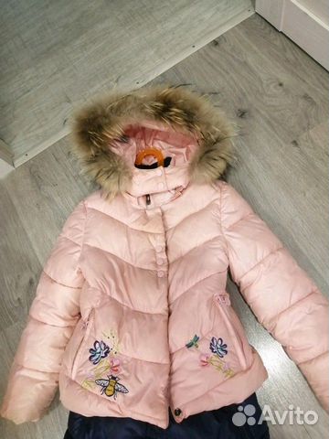 Зимний костюм на девочку 5-7 лет мех натуральный