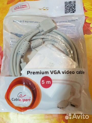 Видео кабель VGA HD15m/HD15m 5 метров Видео кабель VGA HD15m/HD15m 5 метров