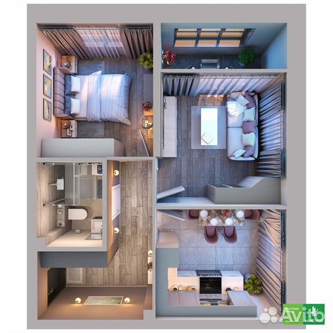 2-к квартира, 48.4 м², 10/19 эт. 2-к квартира, 48.4 м², 10/19 эт.