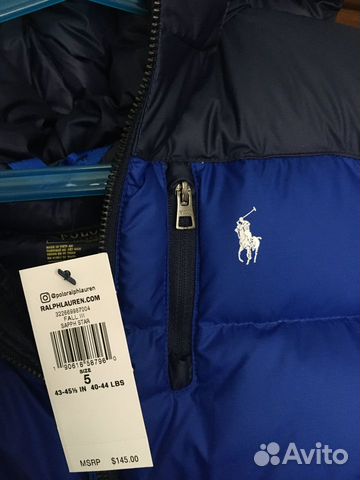 Пуховик новый Ralph Lauren 5Т Пуховик новый Ralph Lauren 5Т