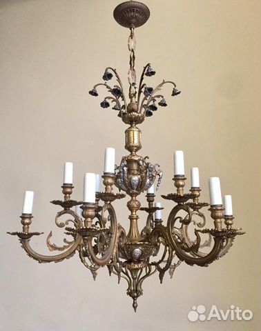 Антикварная бронзовая люстра Антикварная бронзовая люстра