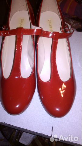 Грейсленд Красный Т-бар Туфли 40р
