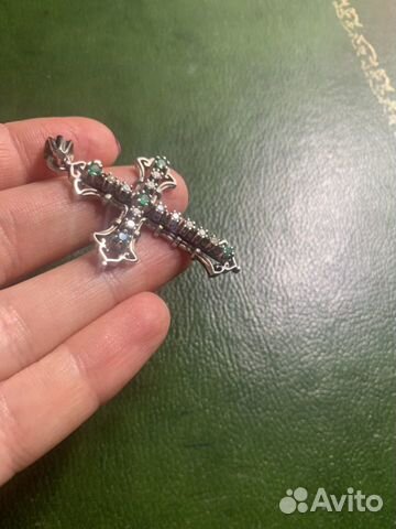 Подвеска крест золото бриллианты изумруды Подвеска крест золото бриллианты изумруды