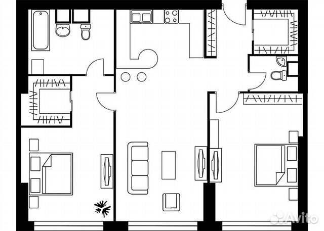 2-к квартира, 108.9 м², 30/37 эт. 2-к квартира, 108.9 м², 30/37 эт.