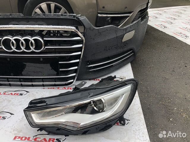 Передний бампер Audi A6 C7 a6c7 с фарами дорест