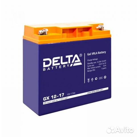 Аккумулятор тяговый Delta GX 12-17 (12В 17 Ач) GEL
