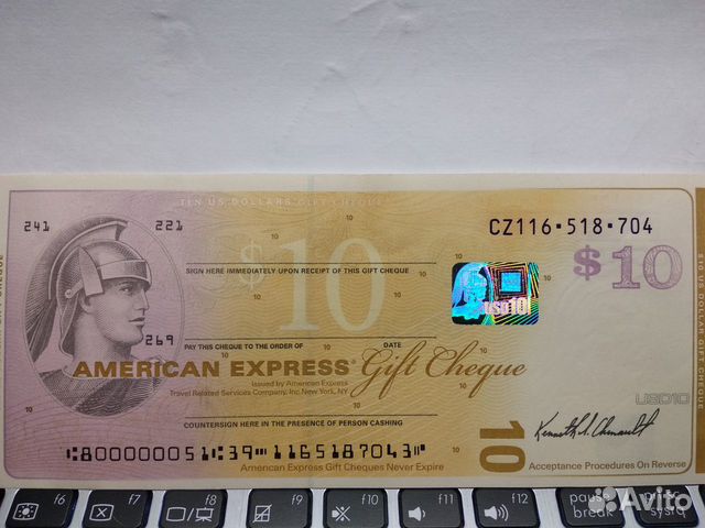 Дорожный чек American Express 10 Дорожный чек American Express 10