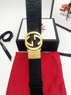 Ремень Gucci GG двусторонний черный