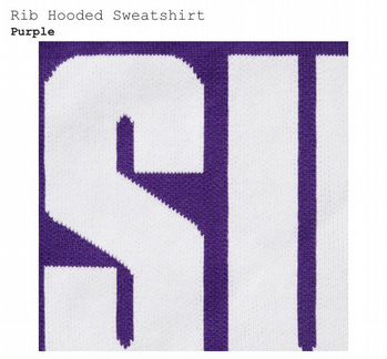Supreme Rib Hooded Sweatshirt Purple
