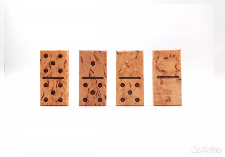 Деревянное домино Щука из массива карельскй березы