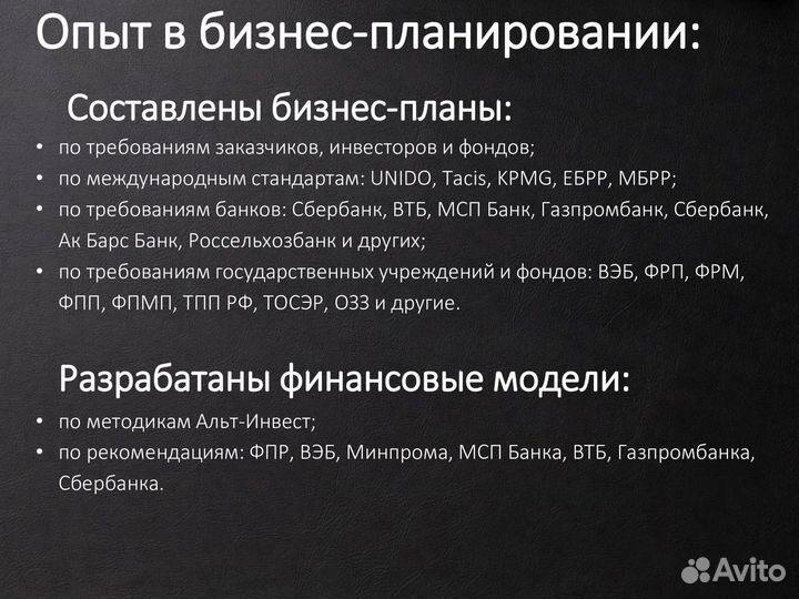 Бизнес-план. Финансовая модель