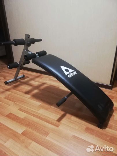 Гриф, блины, гантели, скамья