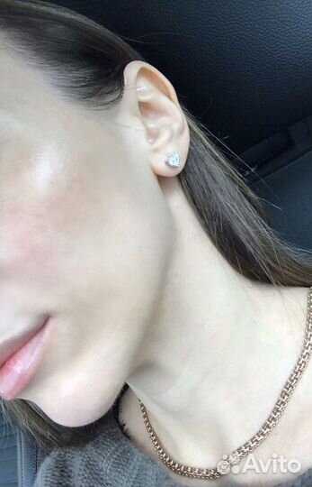 Пусеты сердечки