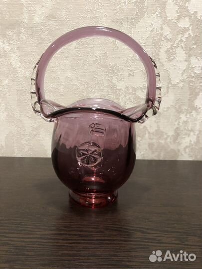 Конфетница цветное стекло СССР