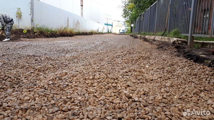 Щебень гравийный под парковку