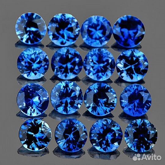 Сапфир натуральный 1,00Ct 2,3мм 16шт VVS Цейлон