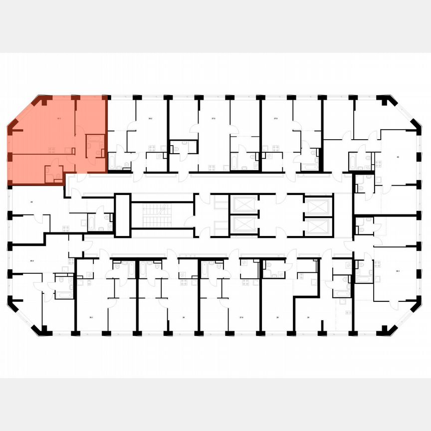 2-к. квартира, 61,1 м², 31/32 эт.