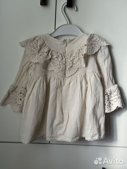 Платье для девочки 68 74 лен
