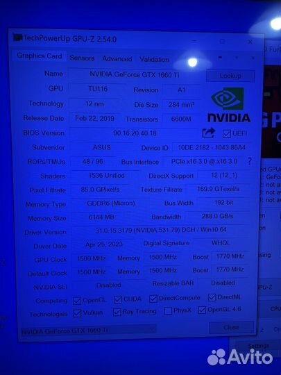 Asus 1660 ti 6 gb phoenix