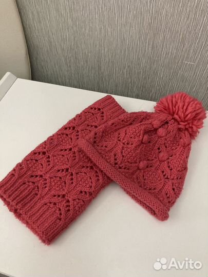 Шапка и шарф (снуд) комплект весна/осень для дев