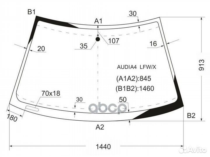 Стекло лобовое audi A4/S4 4/5D 94-01 audia4 LFW